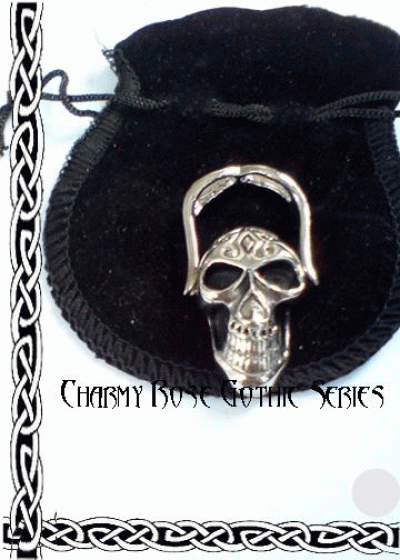 Стоманен готик пръстен-медальон Skull- размер 19